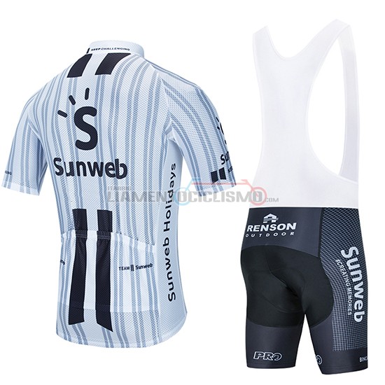 Abbigliamento Ciclismo Sunweb Manica Corta 2020 Bianco Nero